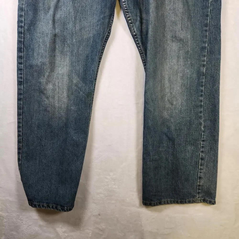 Lee Dungarees Jeans 42x32 Relaxed Fit Bootcut Blue Denim Classic‎ Straight Leg